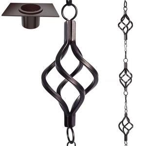 Chaîne de pluie spirale décorative pour l'extérieur de la maison et l'amélioration esthétique du jardin, qui crée un son de brise d'eau douce en provenance d'Inde - Product Image 6