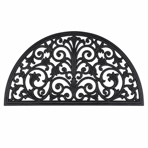 High Quality Modern Wrought Iron Design <b>Rubber</b> Door Mats 40x60cm Floral Pattern Tufted Non-Slip Backing Washable <b>Flooring</b> Home - Product Image 2