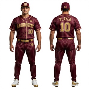 Elite Purple & Gold Pinstripe Baseball Uniform Professional Full Set Jersey, Pants & Cap with Number 10 - Product Image 6