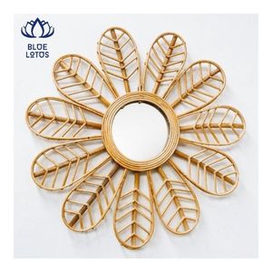 LIMITED OFFER 2026 Rattan Mirror Handmade <b>Frame</b> Wall Decor Brighten Walls And Enhance Interior Style For Cafe - Product Image 3
