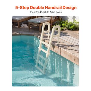 Scaletta per piscina a 3 gradini, inclinazione 75°, doppio corrimano, antiscivolo, capacità di carico elevata 300 libbre - Product Image 2