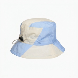 Chapeau Bob Unisexe Personnalisé Bicolore Beige et Bleu en Toile – Style Décontracté Printemps-Été pour Adulte - Product Image 2