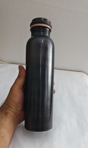 Premium Black <b>Copper</b> Water <b>Bottle</b> Reusable Metal <b>Drinking</b> <b>Bottle</b> for Ayurveda Health Fitness and Travel - Product Image 6