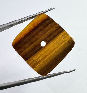 Esfera de Reloj con Movimiento Nh35, Piedra de Ojo de Tigre Natural, Marrón/Negro, Disco Cuadrado de 24.5 mm, 0.6 mm de Grosor, Clásico y Elegante para Fabricación de Relojes - Product Image 2