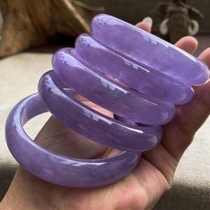 Brazalete de resina de lavanda púrpura, joyería de mano de estilo sintético redondo para mujer, decoración para fiesta y boda, pulsera de moda - Product Image 1
