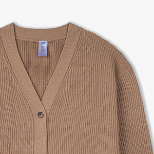 Women's Knitted V-neck <b>Cardigan</b> Long Sleeve Solid Color Casual Winter Anti-Wrinkle 100% Acrylic Button Closure Regular Fit - Product Image 2
