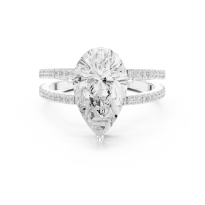 Anillo de Compromiso con Halo Oculto de Diamante Cultivado en Laboratorio en Forma de Pera de 3 Quilates, Oro Sólido de 18K, Certificado IGI, Color E, Anillo de Novia para Mujer - Product Image 3