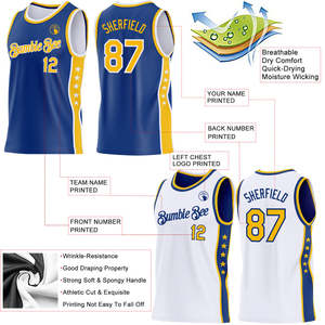 Conjunto de Ropa Deportiva Personalizada para Hombre, Jersey de Baloncesto Reversible 2026 Pro, Sublimación Completa, Diseño de Estrella, Pantalones Cortos Azul Medianoche - Product Image 3