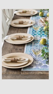 Assiettes jetables 100 % naturelles en fibre de palmier Areca, rondes de 6 pouces, compostables et lavables au lave-vaisselle, pour pâtes et sandwichs - Product Image 1