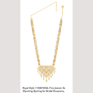 ชุดเครื่องประดับหรูหรา Royal Style 11058750GL สร้อยคอยาวลายเรขาคณิต ชุบทอง ประดับเพชรซิร์คอน สำหรับงานแต่งงาน - Product Image 2