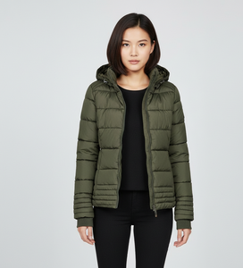 Chaqueta de Plumón con Capucha de Piel de Mapache, Personalizable con Logotipo, para Mujer, 90% Plumón, Dobladillo Ajustable, Estilo Casual - Product Image 1