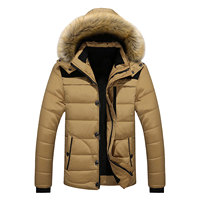 Nouvelles parkas épaisses et chaudes pour hommes, manteaux d'hiver décontractés pour hommes, vestes matelassées en coton à col montant pour hommes