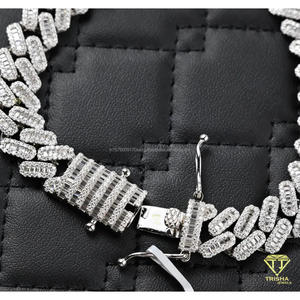 Luxury Double Row Fishbone Link Moissanite Bracelet with VVS D Color Stones Fully <b>Iced</b> <b>Out</b> Diamond Look Statement Jewelry - Product Image 2