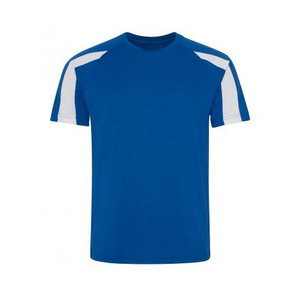 Men's Blue O-Neck Short Sleeve Knitted T-<b>Shirt</b> Regular Fit Casual Digital Printing Eco-Friendly Quick Dry Solid Color - Product Image 1