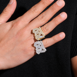 Bague personnalisée pour homme avec numéro, en argent 925, sertie de moissanite, style hip-hop de luxe, bijoux personnalisés - Product Image 3