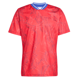 Nueva Camiseta de Rugby Sublimada de Alta Calidad, Color Rojo Brillante con Textura Sutil, Cuello en V, Manga Corta, Personalizable - Product Image 1