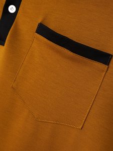 Polo de Manga Corta para Hombre, Color Rojo Sólido, Tejido Transpirable, Estilo Casual, MOQ Bajo - Product Image 4