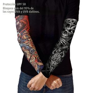 Skull and Demon Print <b>Arm</b> <b>Sleeves</b> Unisex Anti-Uv <b>Compression</b> <b>Sleeve</b> for Adults Sublimation Transfer Print 100% Polyester - Product Image 3