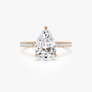 Bague de fiançailles en diamant taille poire pour femme, or massif 18 carats, style classique, diamants naturels certifiés GIA - Product Image 2