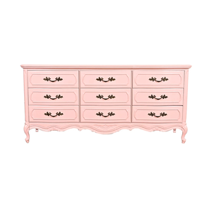Solid Teak Wood Vintage Dresser <b>Chest</b> of Drawers Pink Classic Carved <b>Storage</b> Cabinet Bedroom Furniture Luxury Home Use - Product Image 1