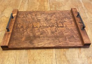 Plateau de service en bois moderne de haute qualité, écologique, pour collations, thé, boissons, petit-déjeuner, vaisselle de cuisine, style tribal, qualité commerciale - Product Image 4