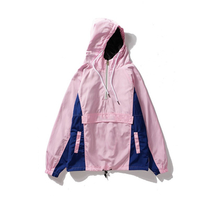 Lightweight Patchwork Custom Outdoor Running Vintage Nylon <b>Half</b> <b>Zip</b> Windproof Track Pullover Windbreaker <b>Jacket</b> 2026 - Product Image 2