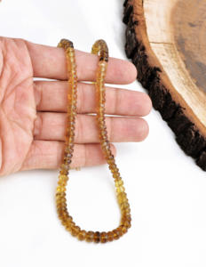 Bolas facetadas de cuarzo miel natural de 16 pulgadas, naturales, para la elaboración de joyería fina, cuentas de piedras preciosas para collares - Product Image 3