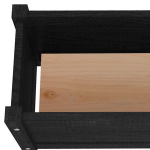 Jardinière de jardin durable en pin massif 23,6 x 12,2 x 12,2 po, pots et jardinières noirs - Product Image 5