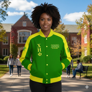 Chaqueta de carreras de sarga de algodón Chi Eta Phi Sorority para mujer, estilo universitario, deportiva, de béisbol, para motociclista de alta velocidad - Product Image 4