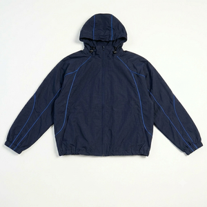 Conjunto de Chaqueta Cortavientos Azul Marino con Capucha para Hombre, Personalizado al por Mayor, de Secado Rápido, Poliéster, Deportivo, Traje de Chándal para Otoño, Fabricante de Ropa Urbana - Product Image 2