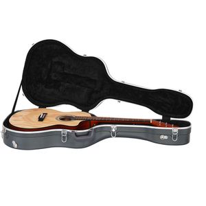 Custodia rigida portatile per chitarra folk da 41 pollici in ABS, colore grigio-blu microgroove, adatta alla maggior parte delle chitarre acustiche, inclusi i bassi - Product Image 4