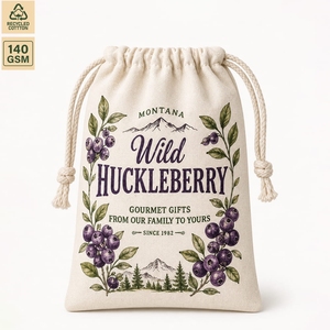 Bolsa de Almacenamiento con Cordón de Algodón de 140 GSM, Bolsa de Regalo Plana de 15x27 cm, Logotipo Personalizado al por Mayor, OEM, Marca Privada, Modelo HP-SB-5001 - Product Image 2