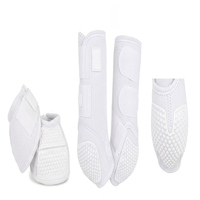 Ensemble de protections pour jambes de cheval en silicone rose pour sports équestres, personnalisable, antidérapant