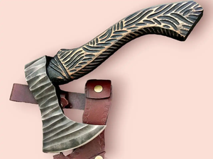 LEGACY BLADES Hache à pizza artisanale haut de gamme en acier au carbone avec manche en bois, lame tranchante comme un rasoir, forgée à la main, vente en gros OEM - Product Image 2