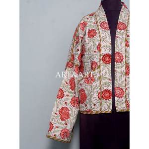 Nouvelle arrivée : veste en coton 100% pur, faite main, style Kantha indien, pour femmes et filles, idéale pour les soirées hivernales. - Product Image 3