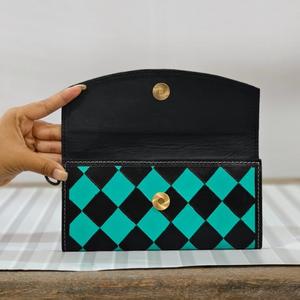 Portefeuille long à motif géométrique tendance avec fermeture pliante pour femmes, utilisation quotidienne, matériau PU, multifonctionnel - Product Image 3