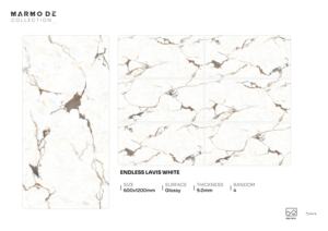 Azulejos de porcelana brillantes y elegantes de primera calidad, tamaño 600x1200, azulejos de gran tamaño para interiores de espacios modernos. - Product Image 5