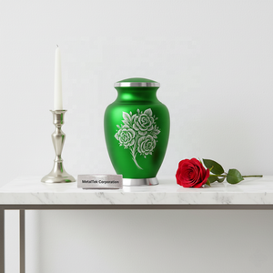 Urnas de Cremación de Aluminio Hechas a Mano para Cenizas, Duraderas, Elegantes y Seguras, con Tapa, Recipientes Decorativos Funerarios para Adultos, para Guardar Recuerdos - Product Image 2