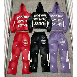 Conjuntos de Dos Piezas Personalizados: Sudaderas con Cremallera Completa y Pantalones Acampanados, Chándal Oversize para Hombre, Ropa Deportiva para Entrenamiento y Jogging - Product Image 1