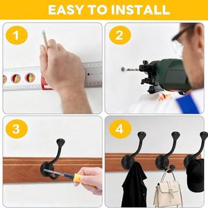 Set di 6 Ganci da Parete Resistenti per Appendere Cappotti e Oggetti - Product Image 3