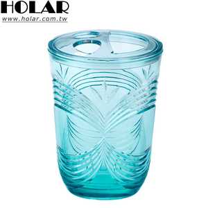 [Holar] Taiwan Made Green Durable Plastic Round 3 Slots Stripes Style Tooth Stand pour Toilette - Product Image 1