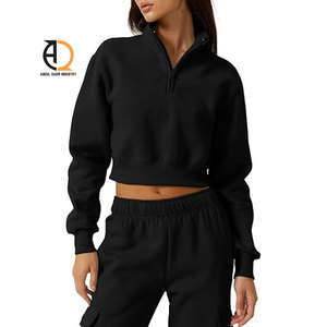 เสื้อฮู้ดครอปผ้าฟลีซสำหรับผู้หญิง พิมพ์ลายโลโก้ - Product Image 6