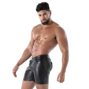 Pantalones Cortos Kinky Sin Espalda Estilo Cuero Negro para Hombre, Ropa de Club Fetichista, Ajuste Delgado, Sexy para Fiesta Nocturna - Product Image 2