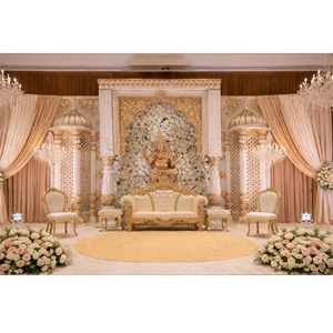 เวทีงานแต่งงานสไตล์วินเทจธีมพระราชวังแบบดั้งเดิมสำหรับงานอีเว้นท์  งานเลี้ยงต้อนรับแบบอินเดีย ชาฮี ดาร์บาร์  พร้อมจัดเตรียมเวทีเจ้าสาวแบบพระราชวังในสหรัฐอเมริกา ทำจากไฟเบอร์กลาส - Product Image 1