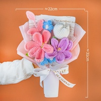 Karangan Bunga Rajut Hari Valentine Hari Ibu Hadiah Thanksgiving Dekorasi Rumah Bunga Benang Buatan Tangan