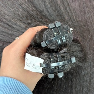 Extensions de cheveux vietnamiens pour femmes, texture lisse et crépue, SINGLE DRAWN, double trame, NON REMY, fournisseur Cdyhair, livraison dans le monde entier - Product Image 1