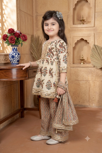 Conjunto Sharara de Algodón 100% de Diseño Novedoso y en Tendencia para Niñas, Estilo Indio Punjabi con Estampado de Leopardo y Letras, Ideal para Bodas y Fiestas de Diwali - Product Image 2