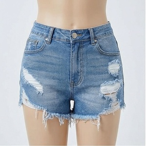 Shorts en jean élégants pour femmes, taille large, en coton, décontractés, mode estivale, vêtements décontractés, couleur personnalisée, vêtement moderne - Product Image 1