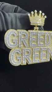 Pendentif Couronne Personnalisée Hip Hop en Moissanite, Pendentif Lettre Prénom Sertie de Moissanites, Breloques Luxe en Moissanite, Pendentif en Argent 925 - Product Image 2