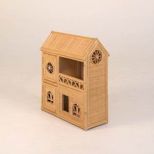 Hermosa Casa de Muñecas de Ratán, Juguete Compacto, Casa de Juego Decorativa, Estructura de Juguete para Decoración de Habitaciones Infantiles y Exhibición, Venta al por Mayor - Product Image 3